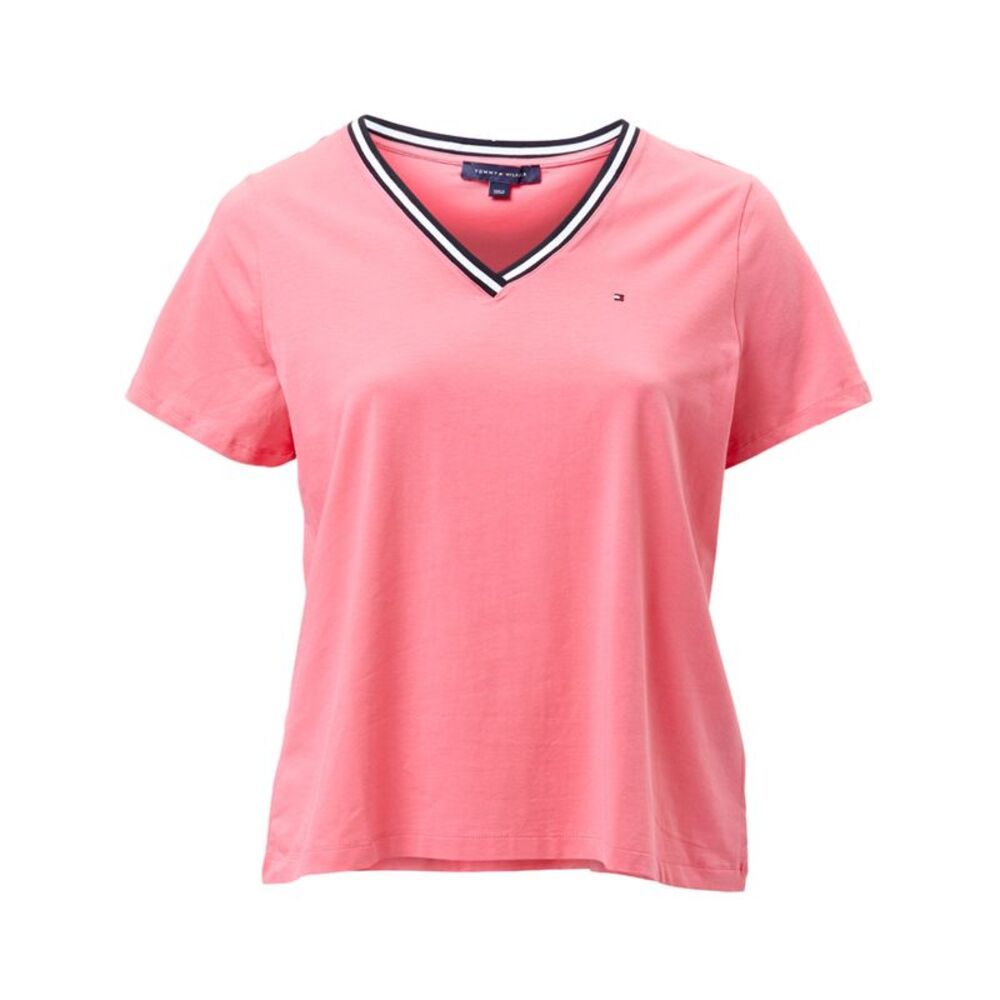 Tommy Hilfiger Womens Contrast Trim Basic T-Shirt, , Plus Size, 3X, DM